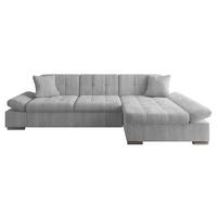 ECKSOFA Malwi Cord, Seite: Rechts - Hellgrau, Holz/Textil (278/161cm) - MIRJAN24