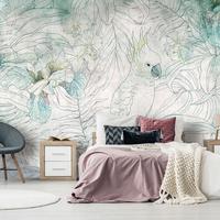 SELBSTKLEBENDE FOTOTAPETE 196/140 cm - Grau/Grün, Kunststoff/Textil (196/1cm) - KUNSTLOFT