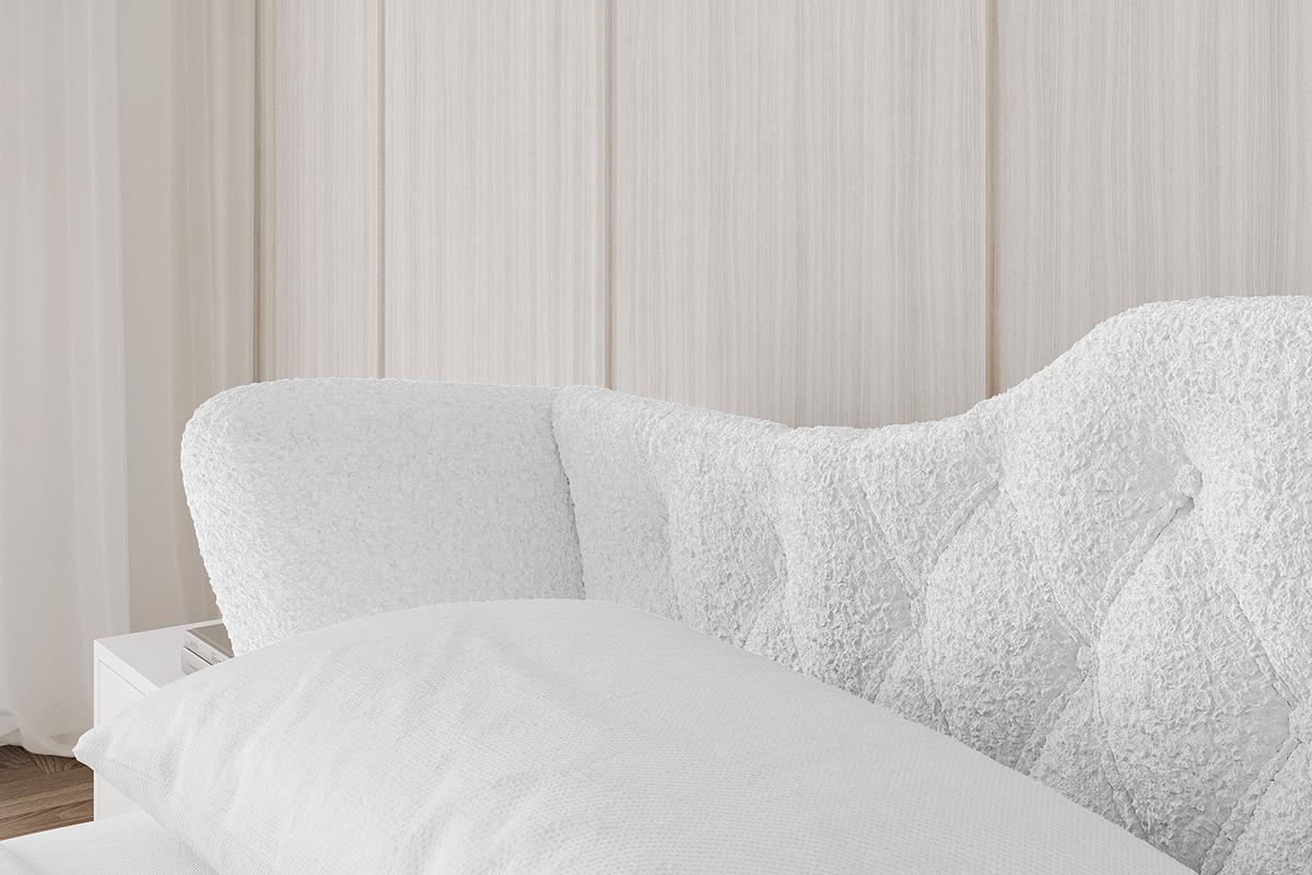 POLSTERBETT mit Bettkasten und Lattenrost, Boxbett ohne Matratze - ZORAN-V1 120x200 Weiß - Weiß, Holzwerkstoff/Textil (120/200cm) - ALTDECOR