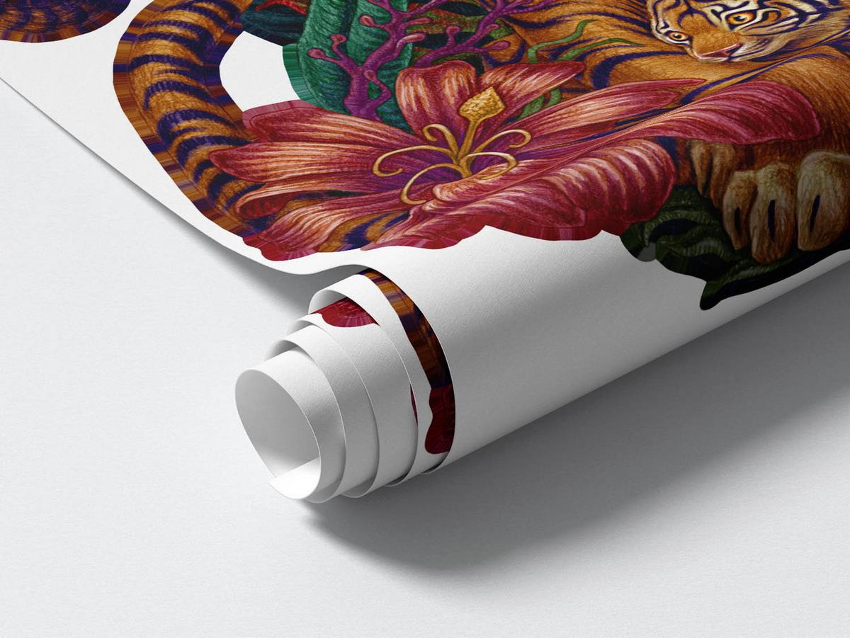 WANDAUFKLEBER 80x105cm - Dschungelsafari - Multicolor, Kunststoff (80/105/0.1cm) - Wallfluent