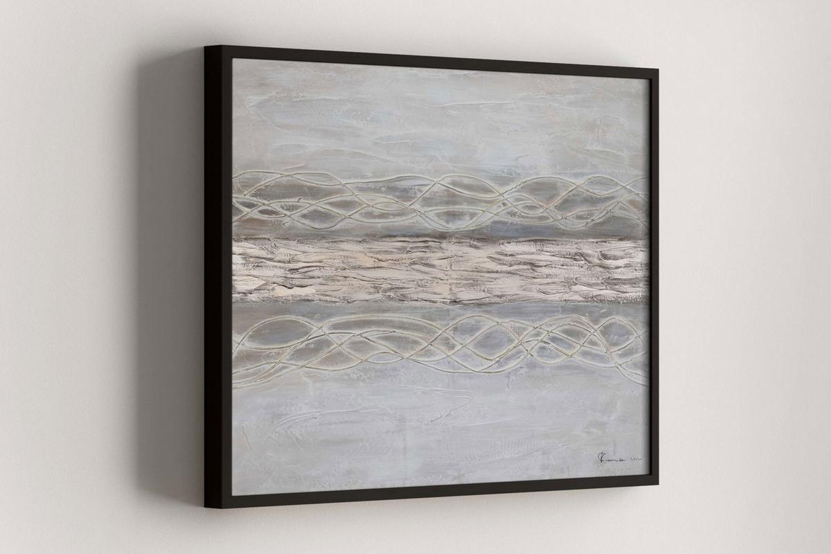 ACRYLBILD HANDGEMALT 100/75 cm - Beige/Braun, Holz/Textil (100/75cm) - KUNSTLOFT