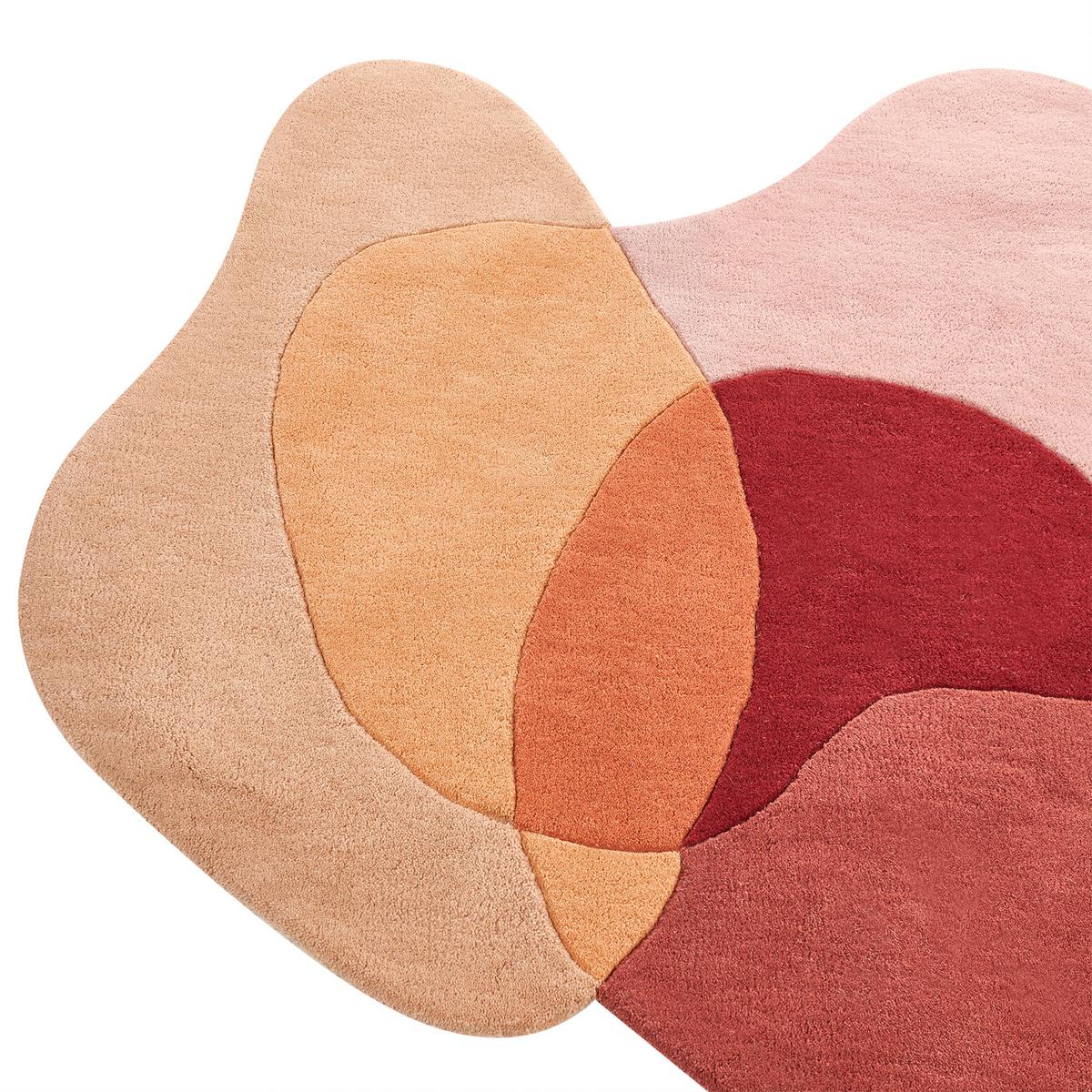 TEPPICH Rot 140 cm Wolle Sinjuwi - Rot, Textil (140/140cm) - Beliani
