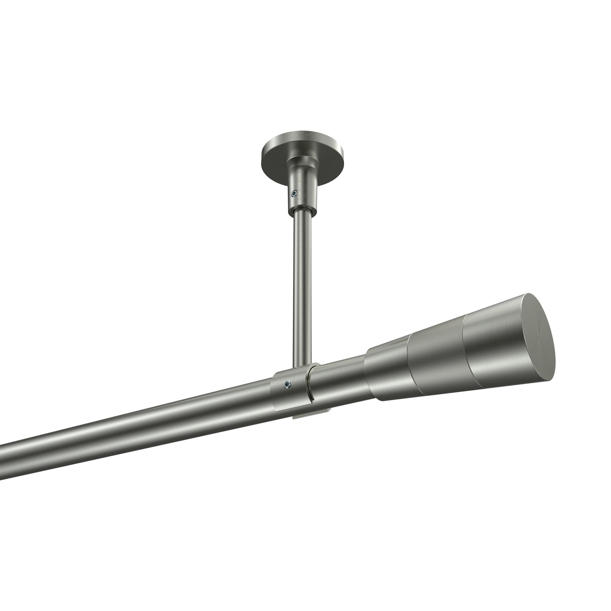 GARDINENSTANGE Sonette Tanara 420 cm (geteilt in 3 x 140 cm), 1-läufig, 20 mm Ø Edelstahl-Optik - Edelstahlfarben/Silberfarben, Metall (420cm) - INTERDECO