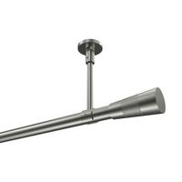 GARDINENSTANGE Sonette Tanara 420 cm (geteilt in 3 x 140 cm), 1-läufig, 20 mm Ø Edelstahl-Optik - Edelstahlfarben/Silberfarben, Metall (420cm) - INTERDECO