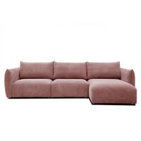 ECKSOFA TAUER 5-Sitzer, altrosa - Altrosa/Schwarz, Holzwerkstoff/Kunststoff (294/173cm) - Wozimo