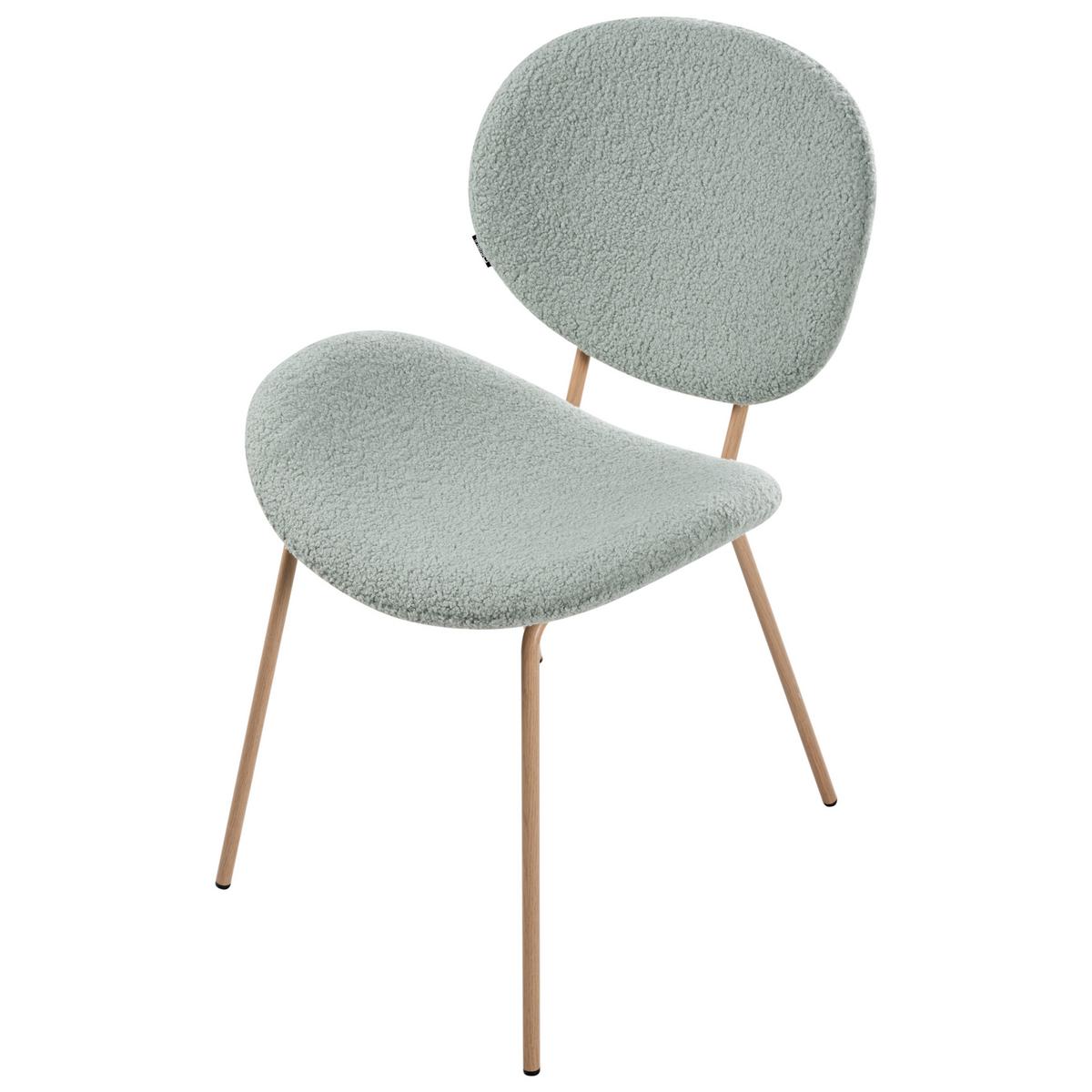 ESSZIMMERSTUHL 2er-Set Hellbraun/Hellgrün Luana - Hellbraun/Hellgrün, Textil (50/80/52cm) - Beliani