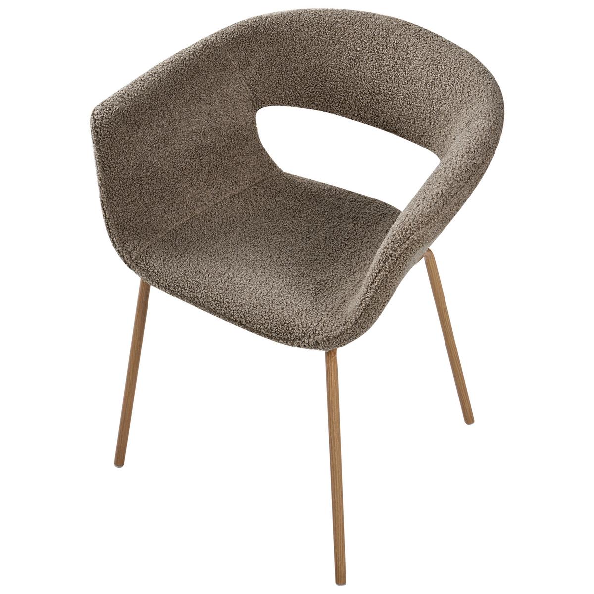 ESSZIMMERSTUHL 2er-Set Taupe Elma - Taupe/Braun, Textil (63/76/50cm) - Beliani