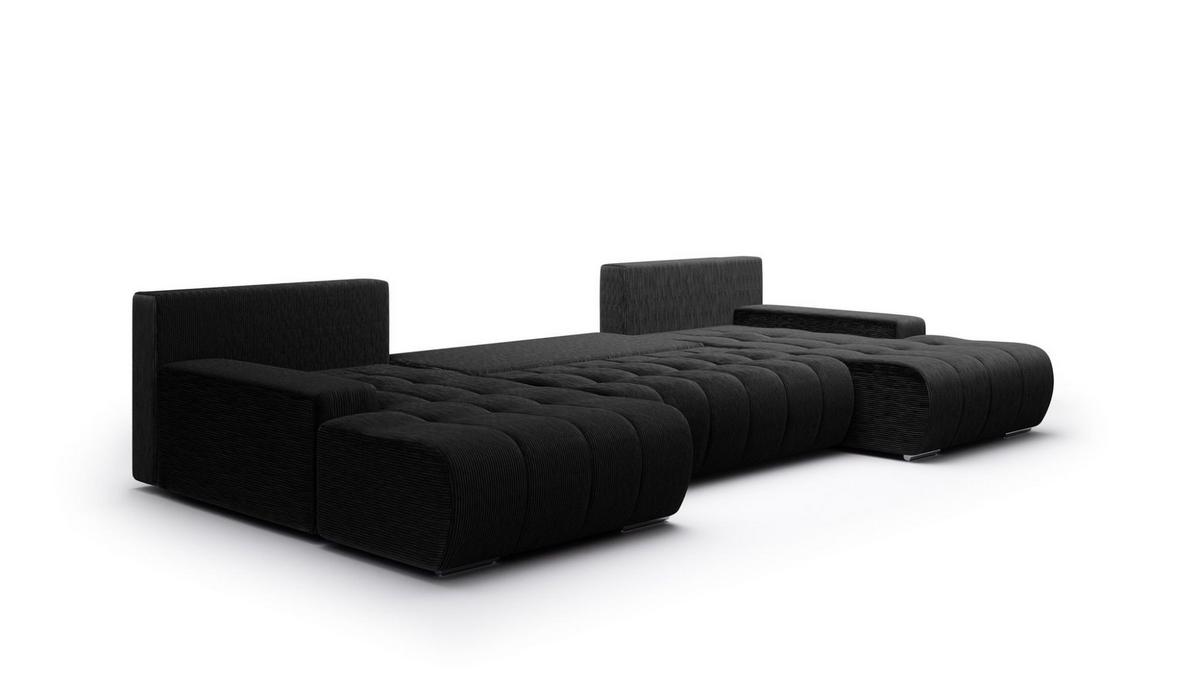 WOHNLANDSCHAFT Vogar In Poso - Schwarz, Holzwerkstoff/Textil (350/85/185cm) - Fun Möbel