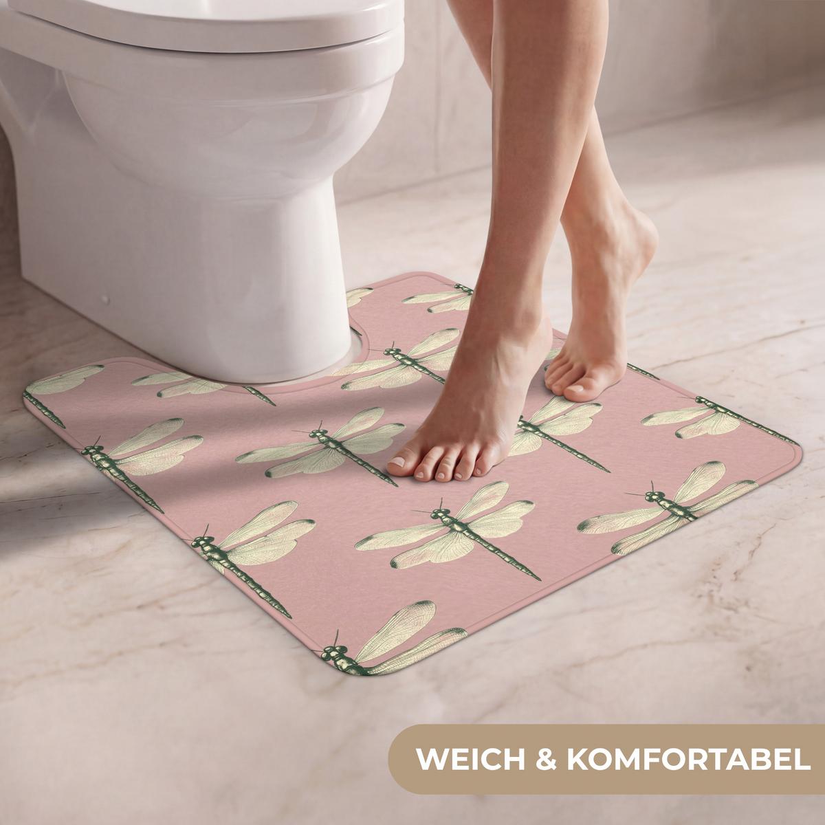 WC-VORLEGER Lillibells - Muster - Rosa Toilettenvorleger 55x60 cm - Rosa, Textil (55/1cm) - OnlyWow