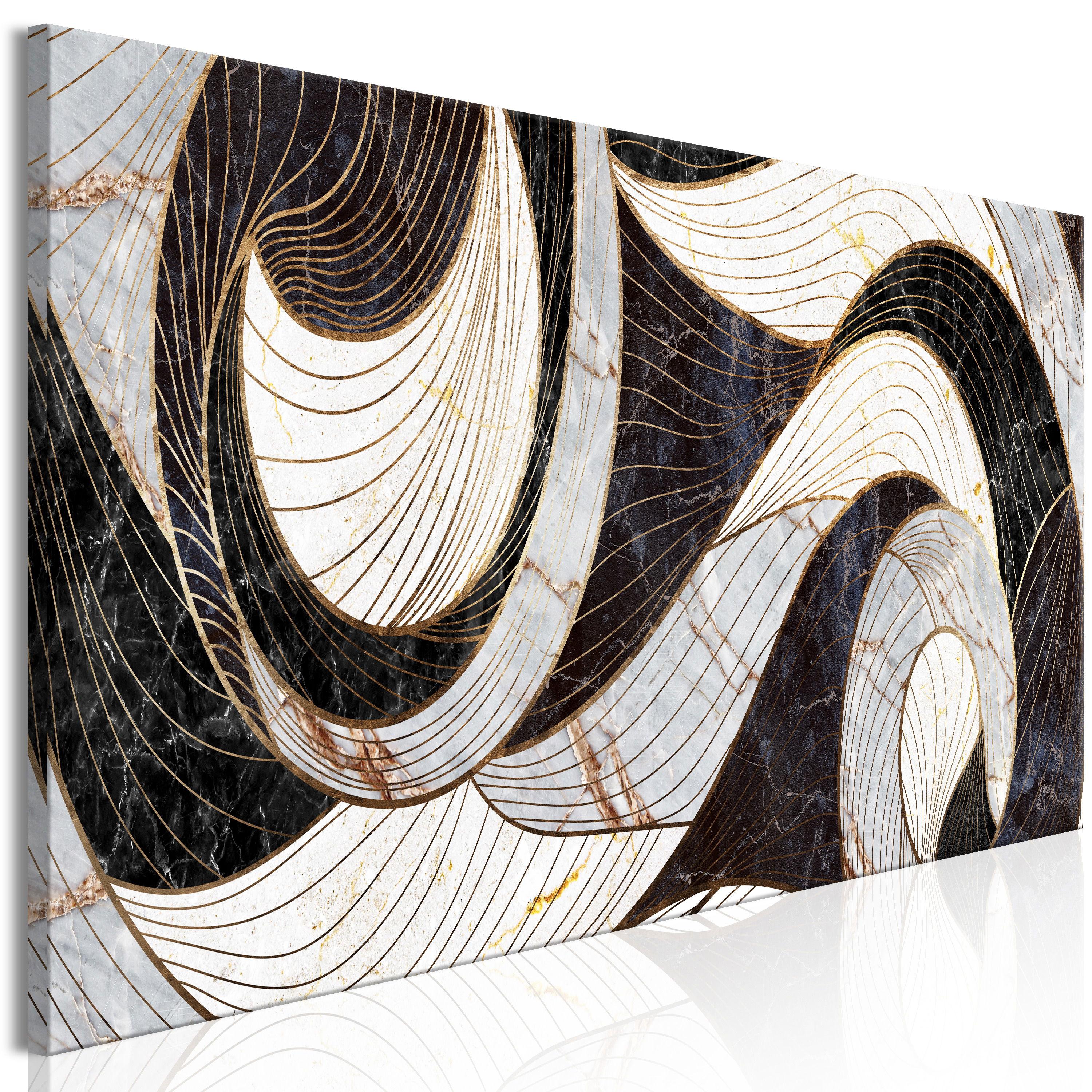 KUNSTDRUCK Schwarz 90/30 cm - Schwarz/Grau, Textil (90/30cm) - KUNSTLOFT