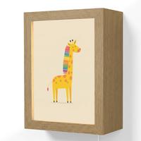 WANDLEUCHTE Giraffe - Regenbogenmähne - Beige 15x20 cm - Beige, Holzwerkstoff (15/20/8cm) - OnlyWow