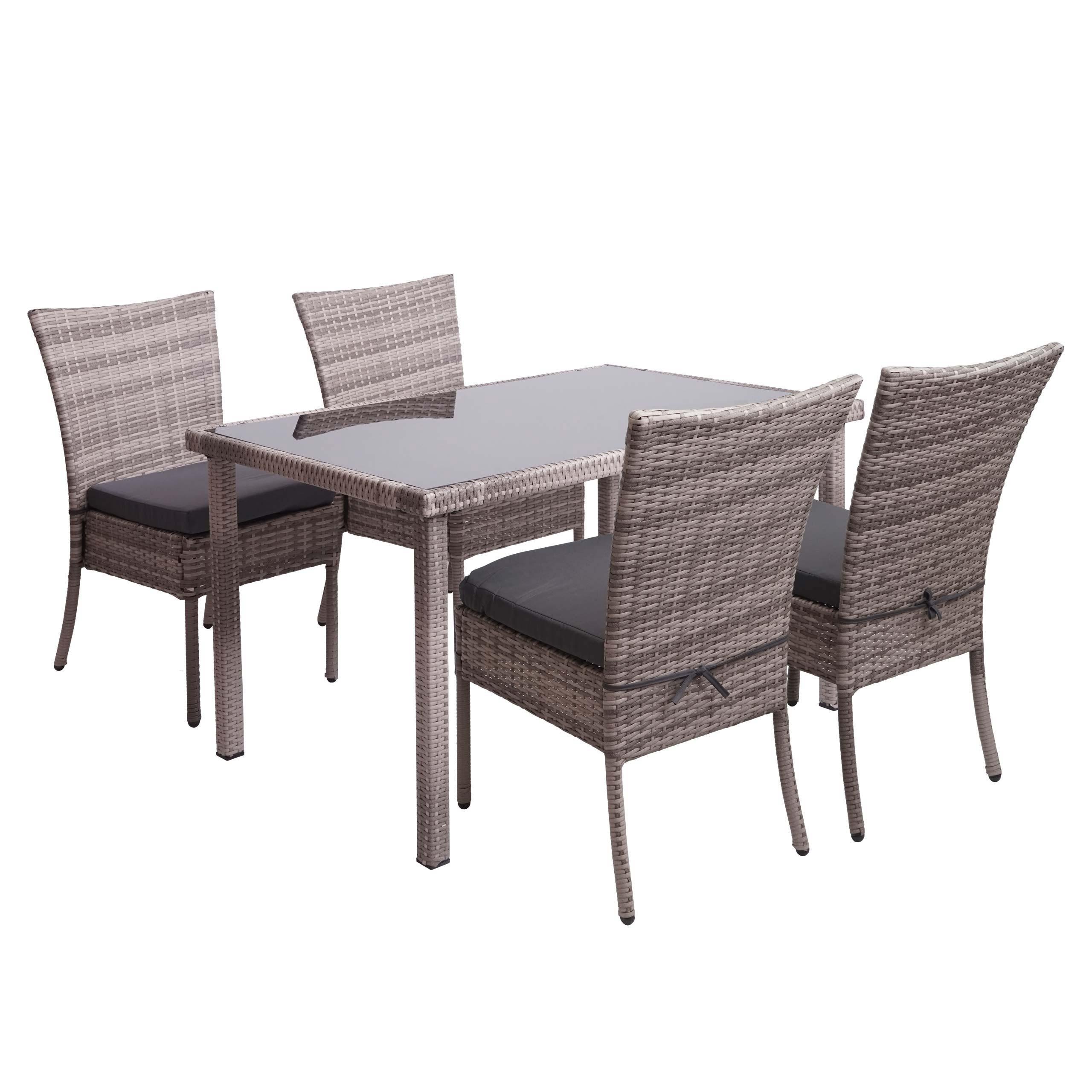 GARNITUR Grau, Braun, Anthrazit 5-teilig-Set - Anthrazit/Braun, Kunststoff - MCW