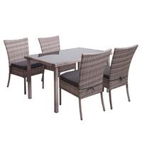 GARNITUR Grau, Braun, Anthrazit 5-teilig-Set - Anthrazit/Braun, Kunststoff - MCW