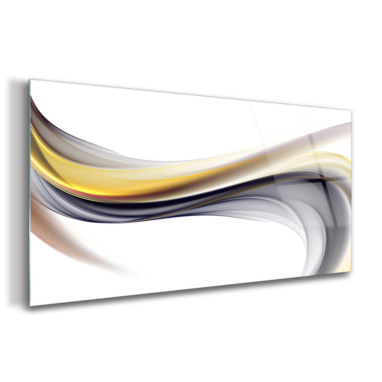 GLASBILD 100x50 cm Moderne Kunst - Gelb, Glas (100/50cm) - TULUP