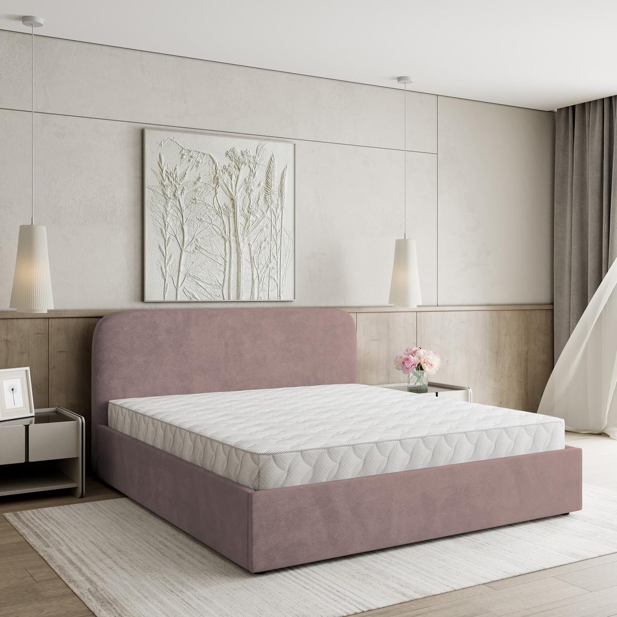 POLSTERBETT RENIVE 180x200 cm mit Bettkästen - Rosa - Rosa, Holz (180/200cm) - MASSENO