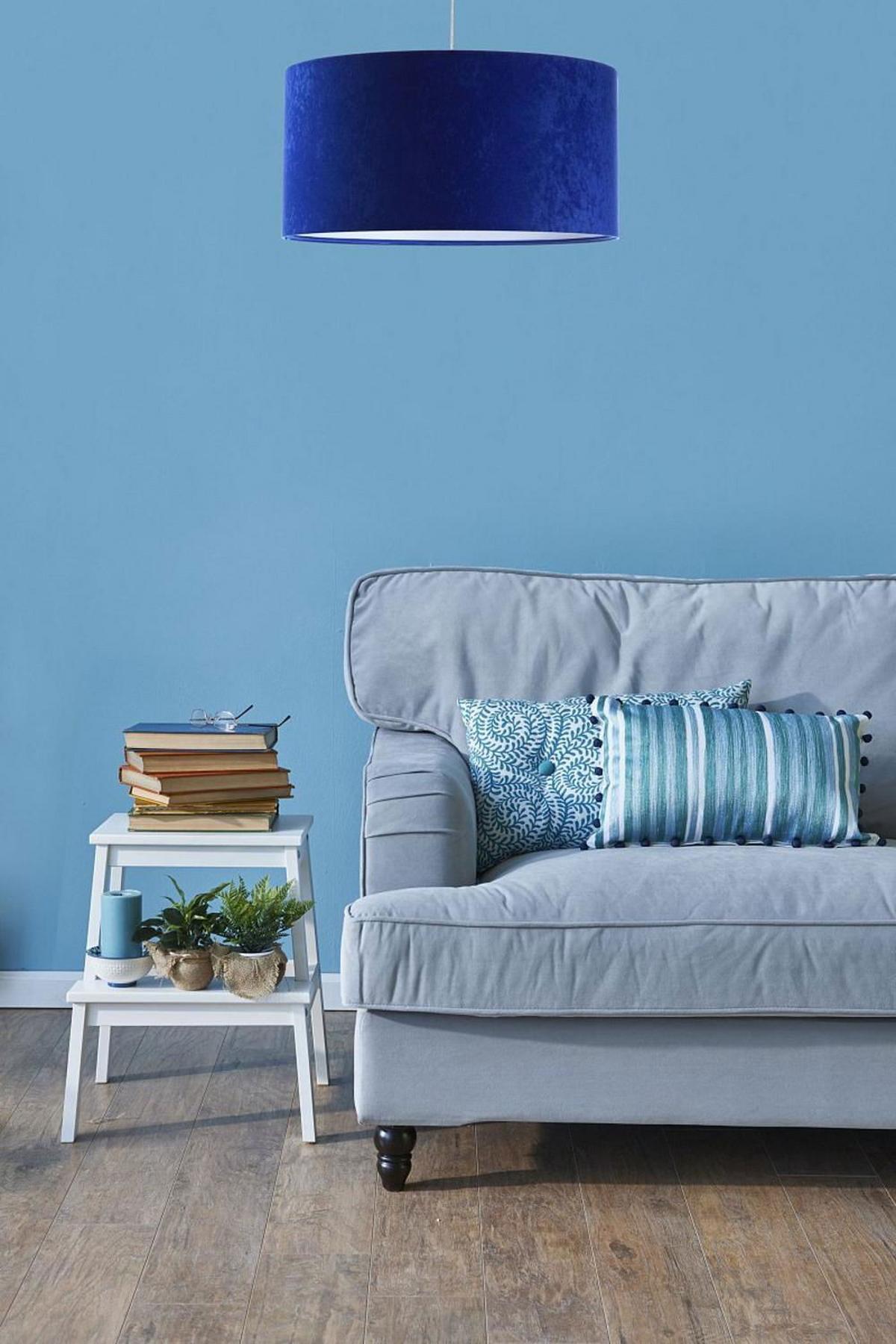 HÄNGELEUCHTE Blau 50/25 cm - Blau/Weiß, Kunststoff (50/0.8/25cm) - ONZENO