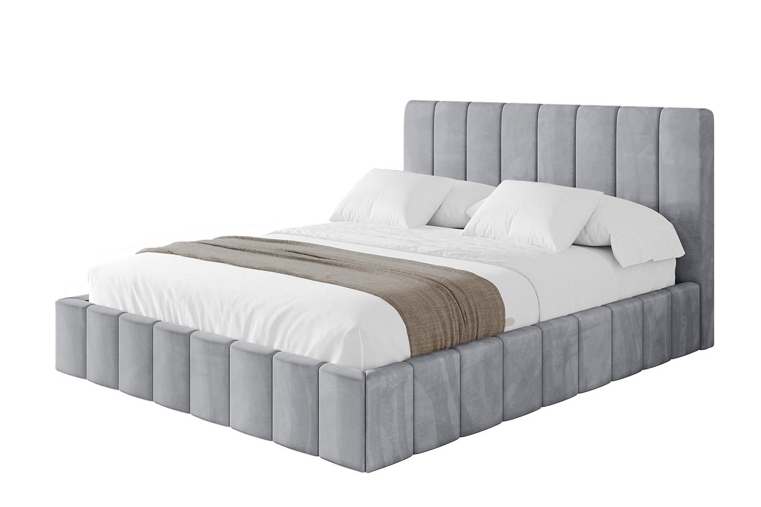 POLSTERBETT mit Bettkasten und Lattenrost, Bett mit Matratze H3/H4 - FINO 180x200 Hellgrau - Hellgrau, Holzwerkstoff/Textil (180/200cm) - ALTDECOR