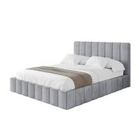 POLSTERBETT mit Bettkasten und Lattenrost, Boxbett ohne Matratze - FINO 180x200 Hellgrau - Hellgrau, Holzwerkstoff/Textil (180/200cm) - ALTDECOR