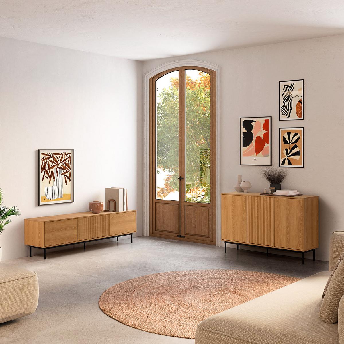 SIDEBOARD Florida 3 türen Eiche-Optik - Honigeiche, Holzwerkstoff (120/80/40cm) - VS Venta-stock