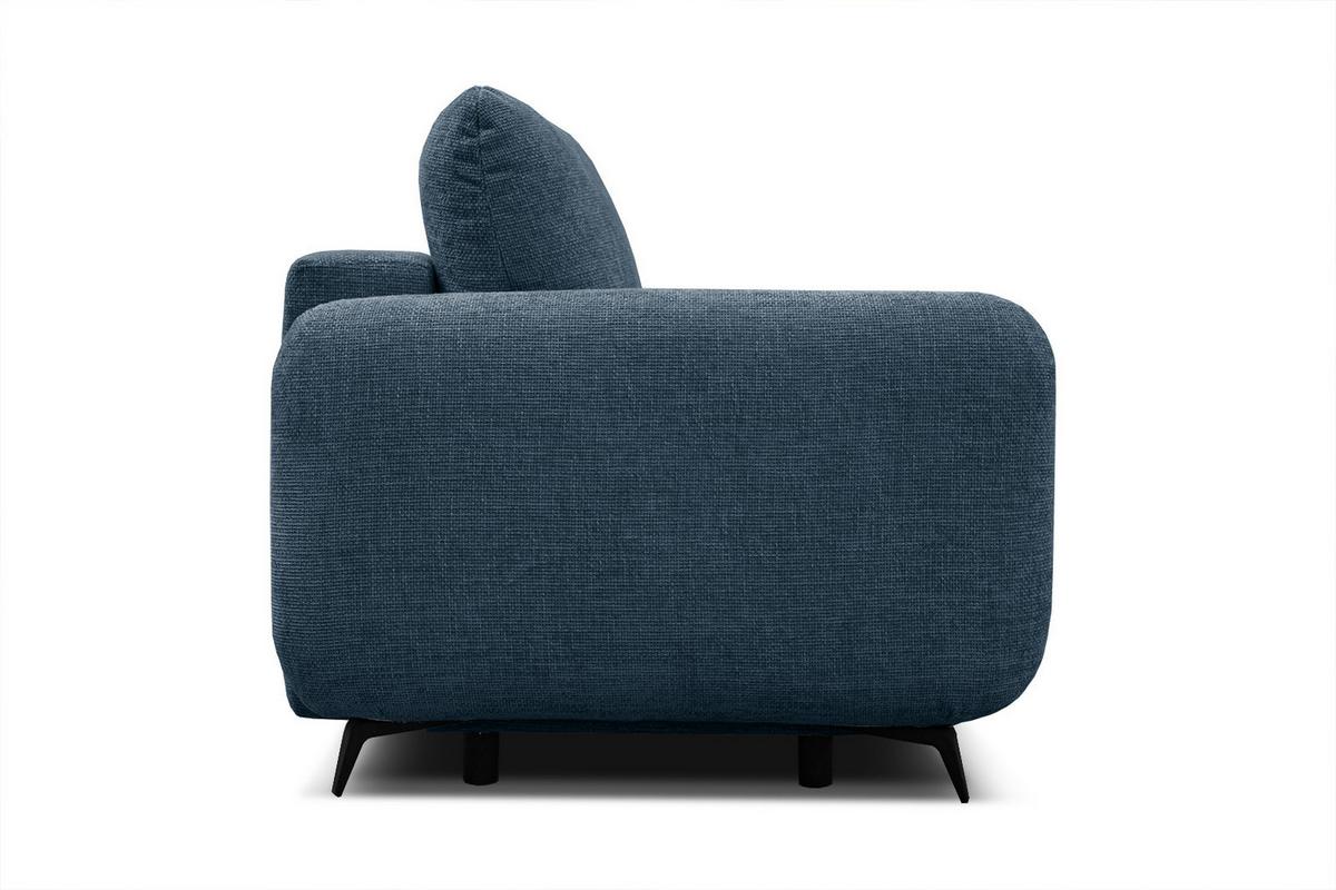 SOFA DRAKE 3-Sitzer mit Schlaffunktion, dunkelblau - Dunkelblau/Braun, Holz/Textil (232/90/107cm) - Wozimo