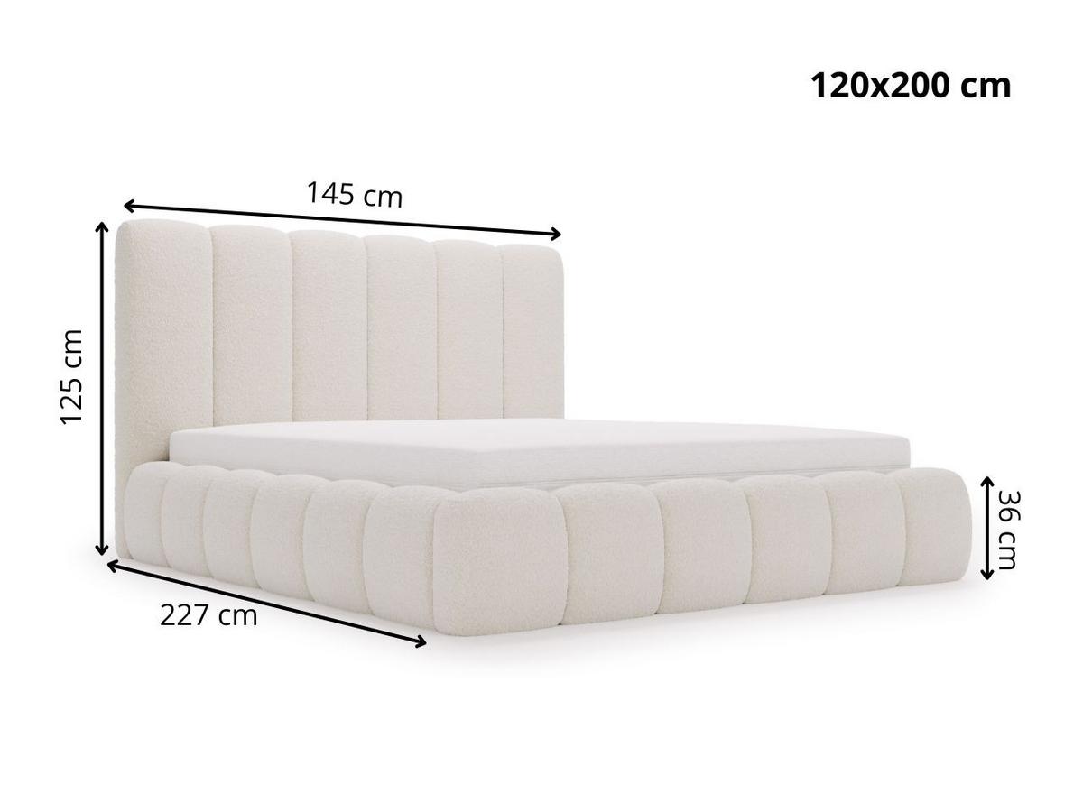 POLSTERBETT Imperial 120x200 Bouclé-Stoff Hellgrau - Hellgrau, Textil (120/200cm) - Graingold