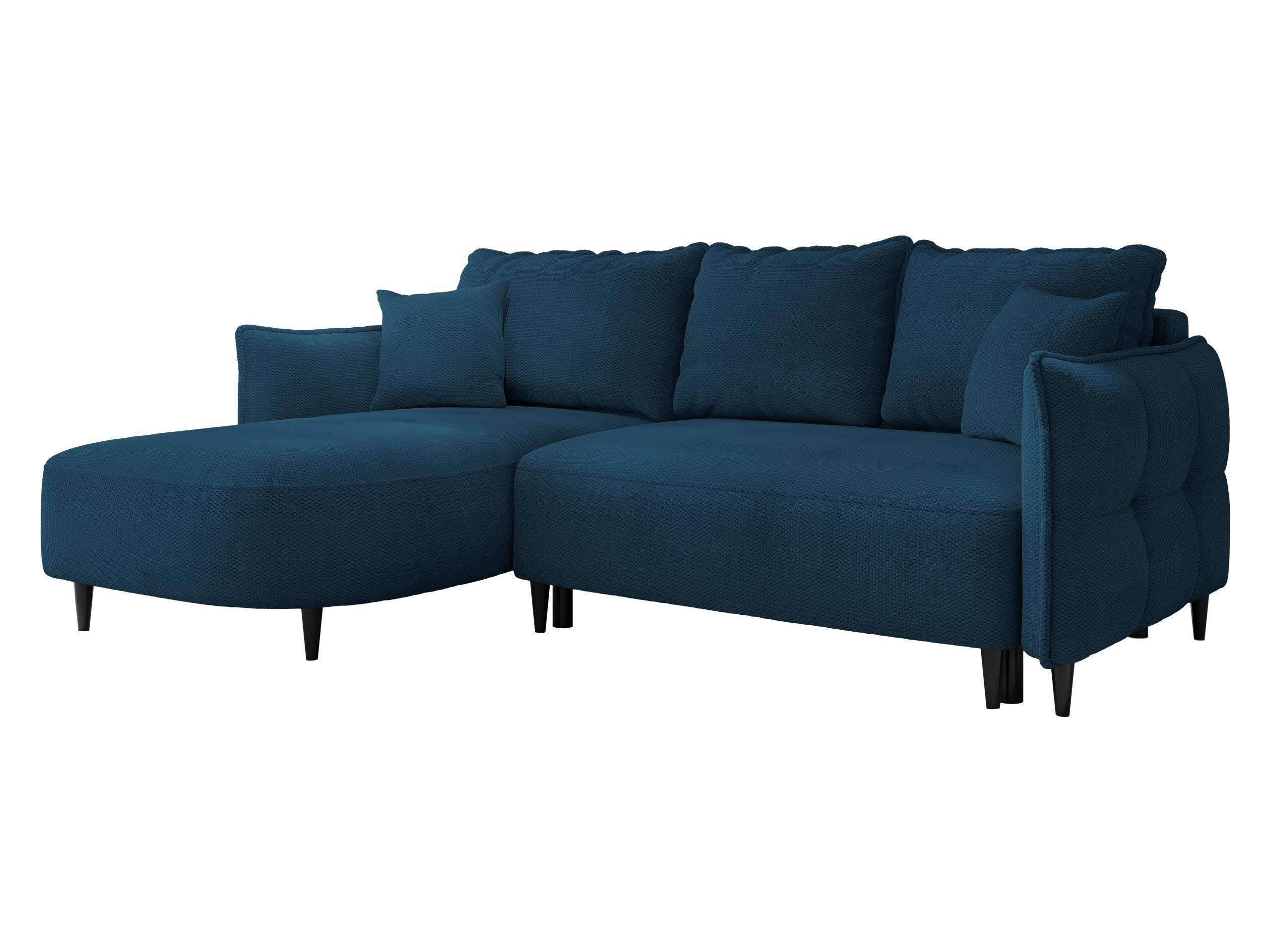 ECKSOFA Sycylia, Seite: Links - Schwarz/Dunkelblau, Holz/Textil (244/165cm) - MIRJAN24