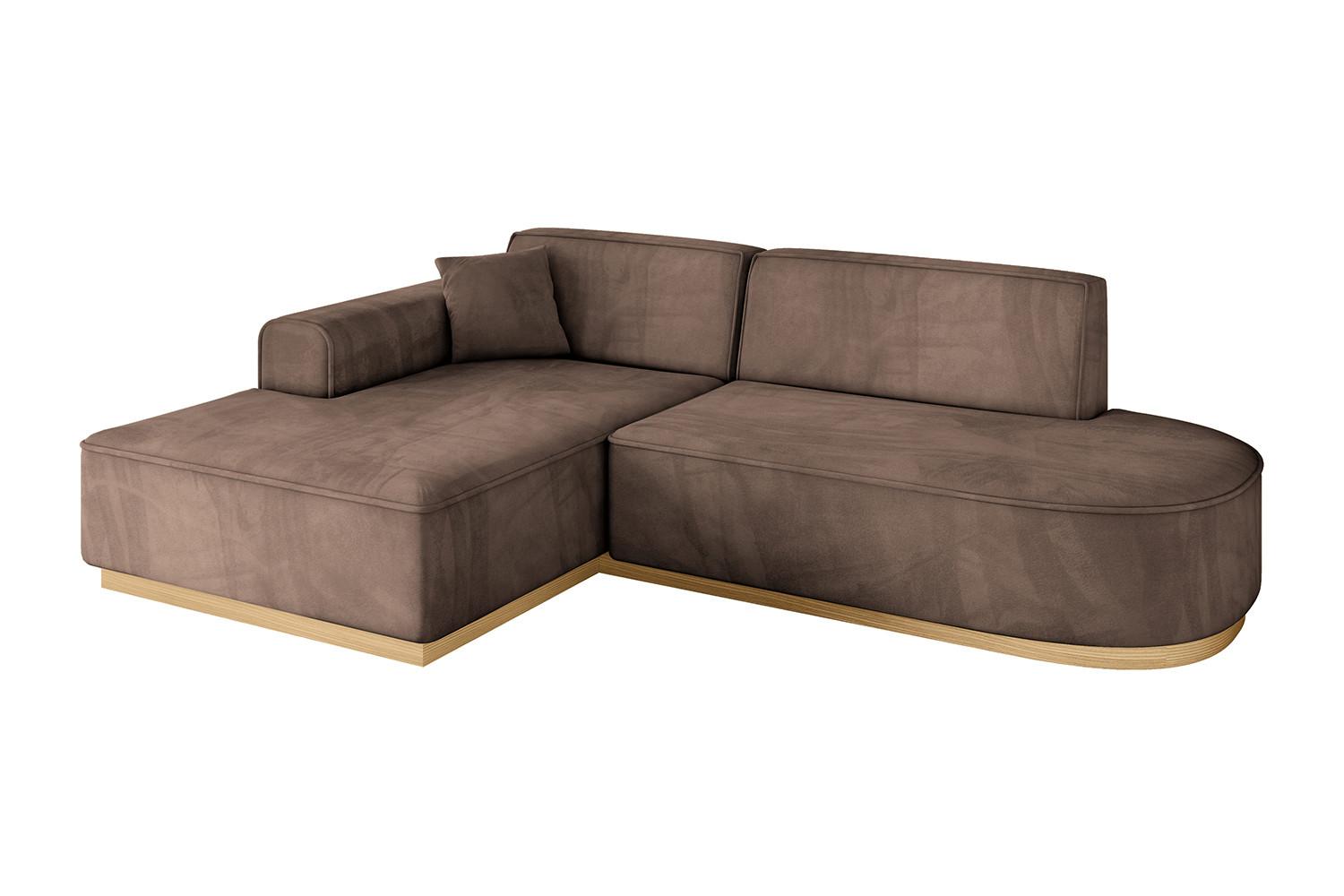 ECKSOFA Ottomane Links IREA-L1-v2 - 232x165x80 cm Braun - Braun, Holzwerkstoff/Textil (232/165cm) - ALTDECOR