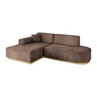 ECKSOFA Ottomane Links IREA-L1-v2 - 232x165x80 cm Braun - Braun, Holzwerkstoff/Textil (232/165cm) - ALTDECOR