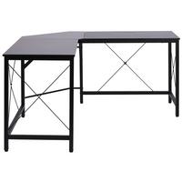 SCHREIBTISCH L-Form, MDF, Schwarz - Schwarz, Kunststoff (150/150/76cm) - HOMCOM