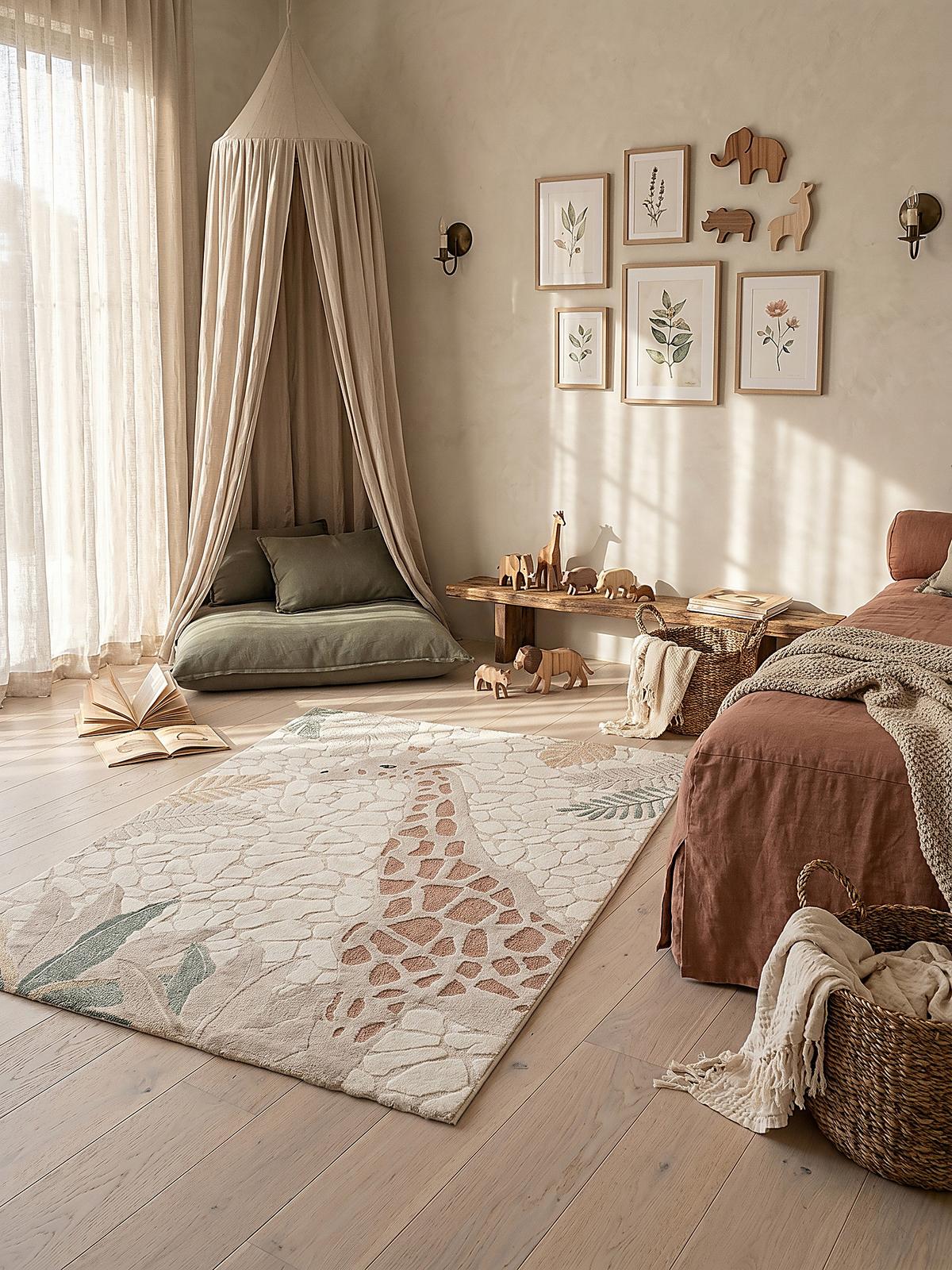 KINDERTEPPICH Kurzflor VELT Polypropylen Creme 120 x 120 cm - Beige, Textil (120/120cm) - KADIMA DESIGN