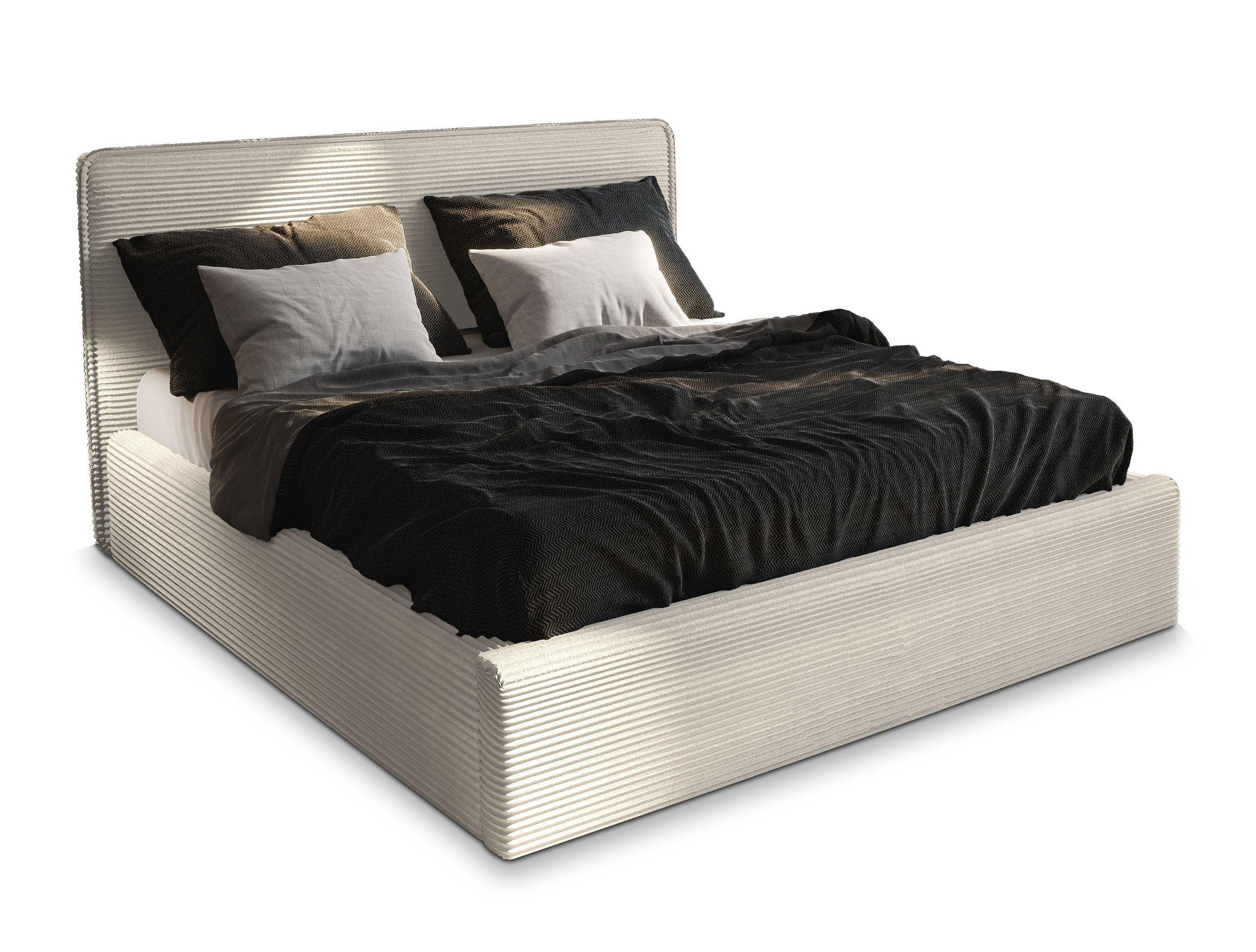 POLSTERBETT PARMA 200x200 cm mit Bettkästen - Creme - Creme, Holz/Textil - MASSENO