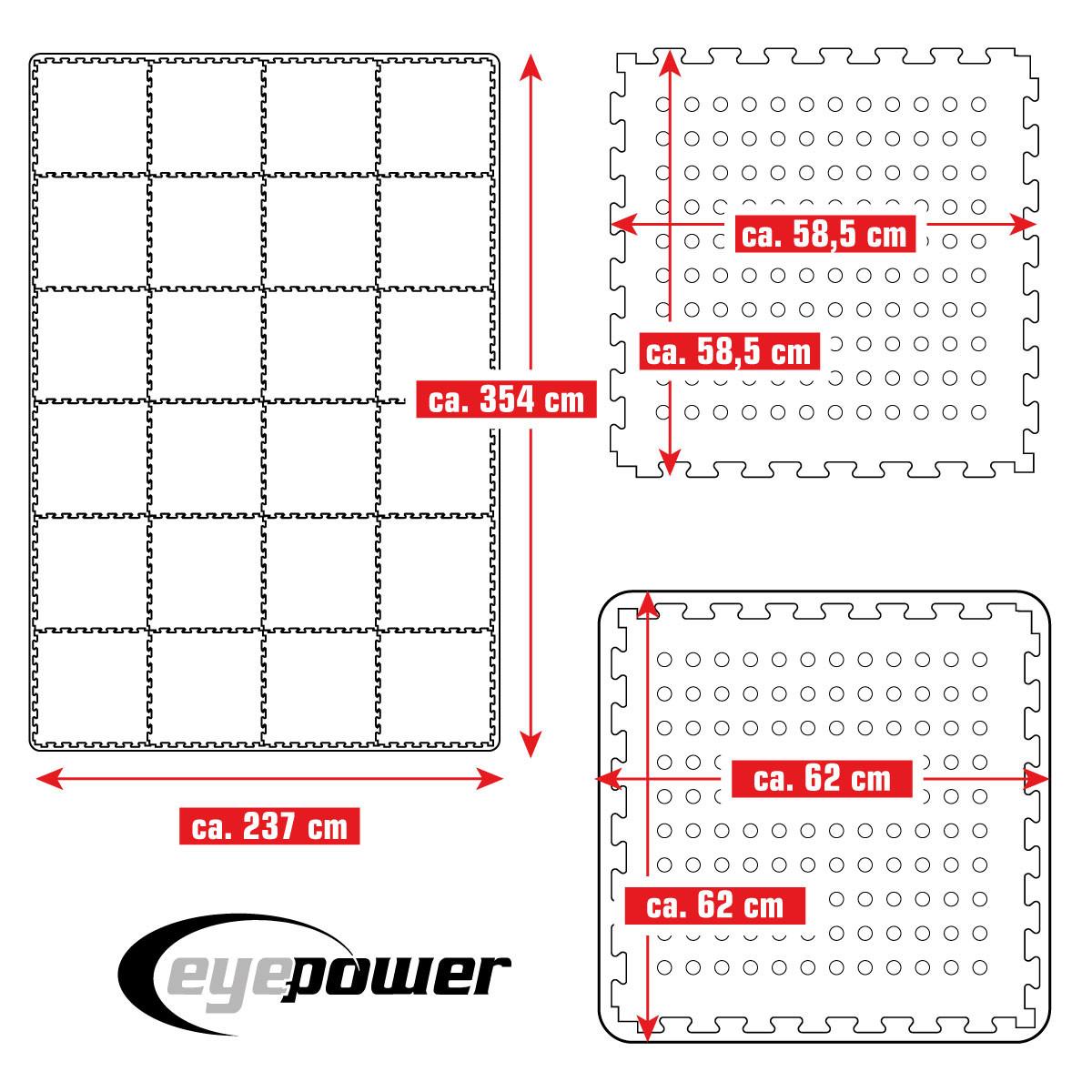 POOLMATTEN 8,4m² 24 EVA Matten 62 cm Blau - Blau, Kunststoff (62/62cm) - eyepower