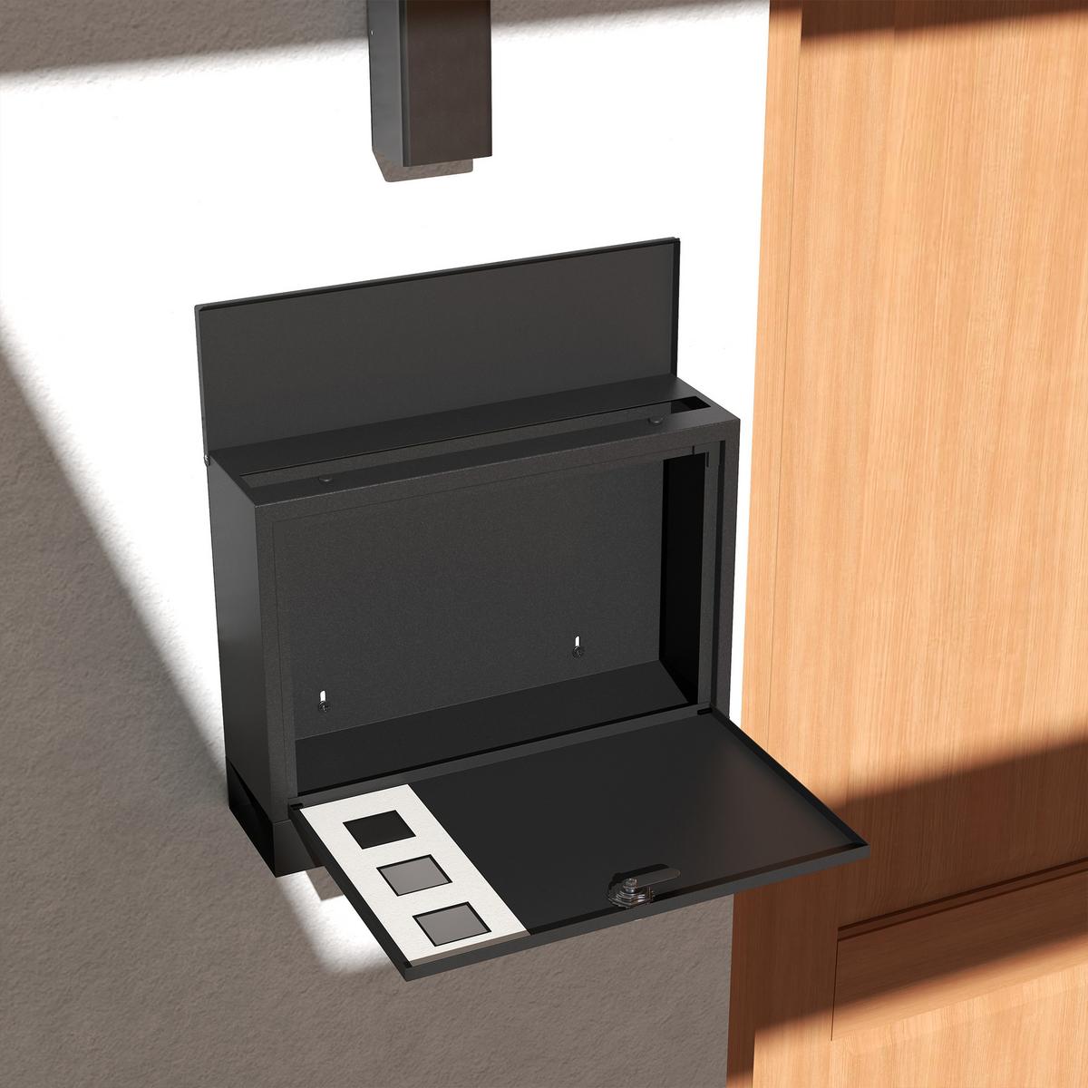 BRIEFKASTEN Metall Schwarz - Schwarz, Metall (11.5/29/36.5cm) - HOMCOM