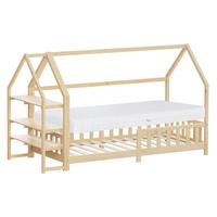 KINDERBETT 90x200 cm mit Matratze & Regal Natur aus Kiefernholz - Naturfarben, Holz (90/200cm) - ML-DESIGN