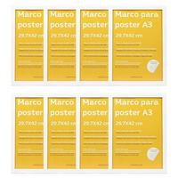 RAHMEN Set mit 8 aus MDF und Acrylglas Schutz und Aussteller für Fotografien, Bilder, Poster, Gemälde, Dekoration für Haus Farbe Weiß A3 - Weiß, Holz (29.7/3cm) - Nacnic