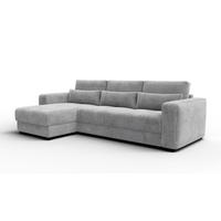 ECKSOFA OLI 4-Sitzer links, hellgrau - Hellgrau, Holz/Textil (295/172cm) - Wozimo