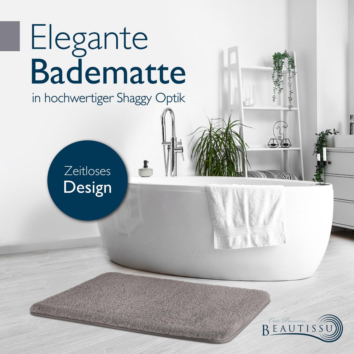 VORLEGER MATTE BeauMare FL 50/80cm Hellgrau - Hellgrau, Textil (50/80cm) - Beautissu 