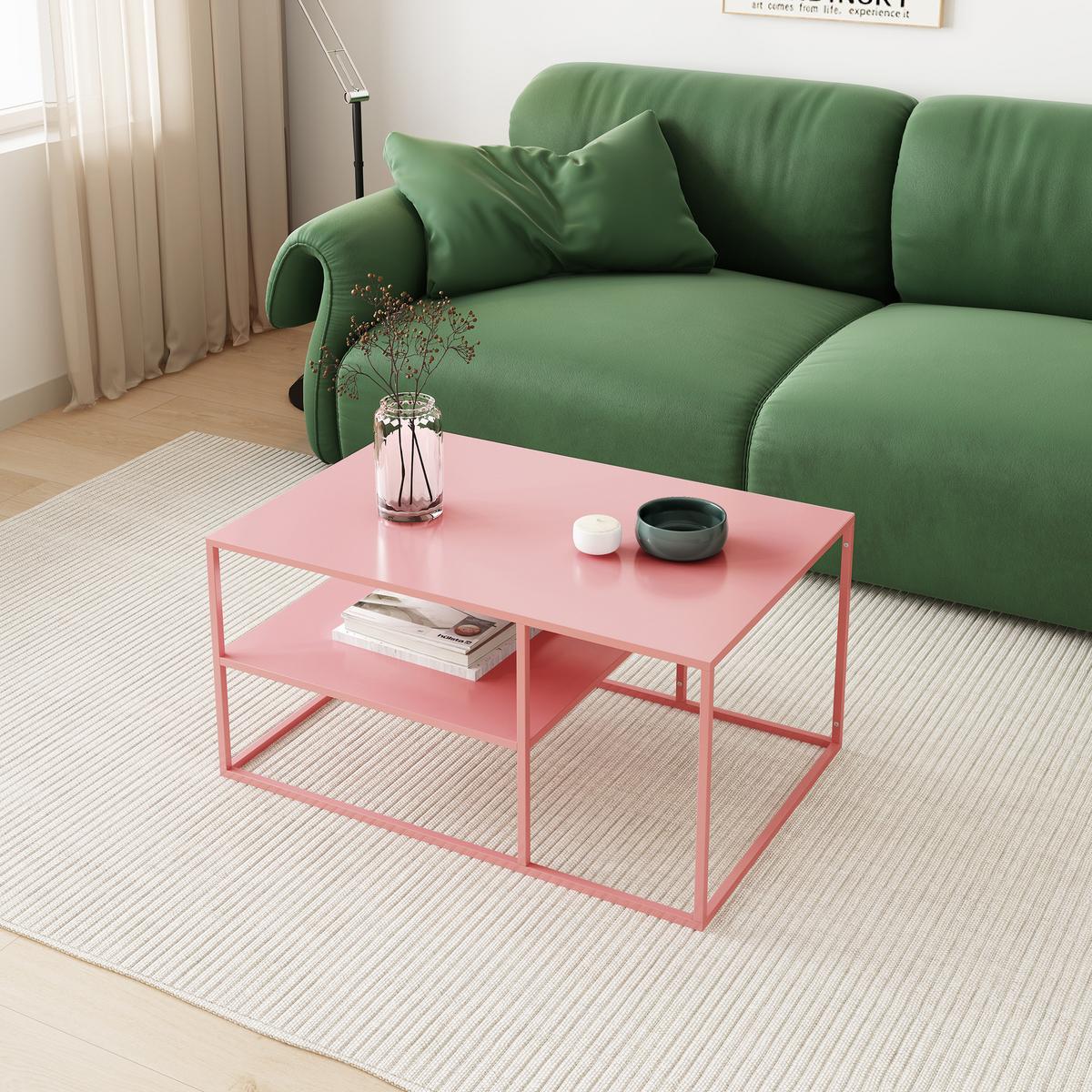 COUCHTISCH Solund 45/90/60 cm - Pink, Metall (60/90/45cm) - [en.casa]