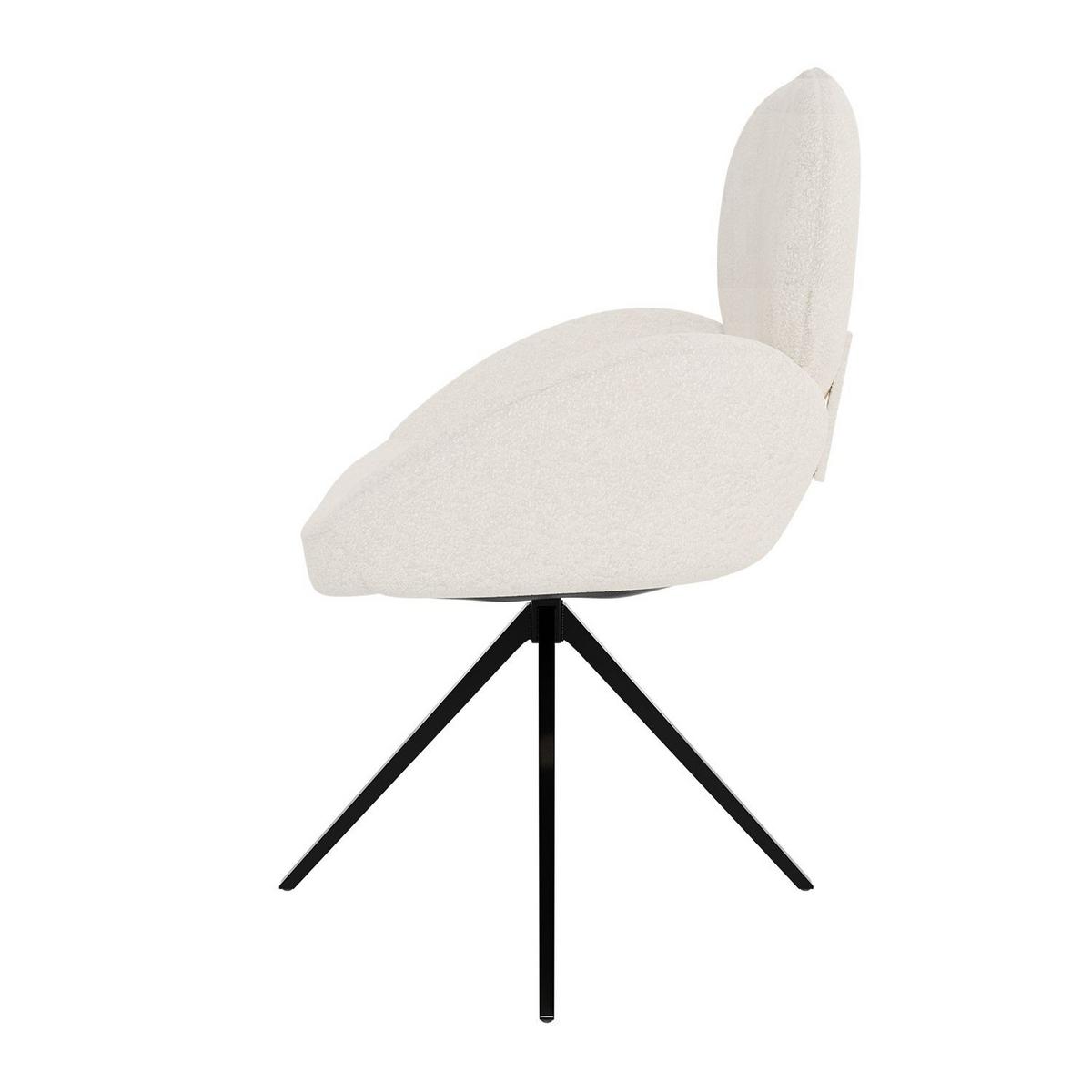 DREHSTUHL Albano Bouclé Creme (6er-Set) - Creme, Textil (59/90/65cm) - Juskys