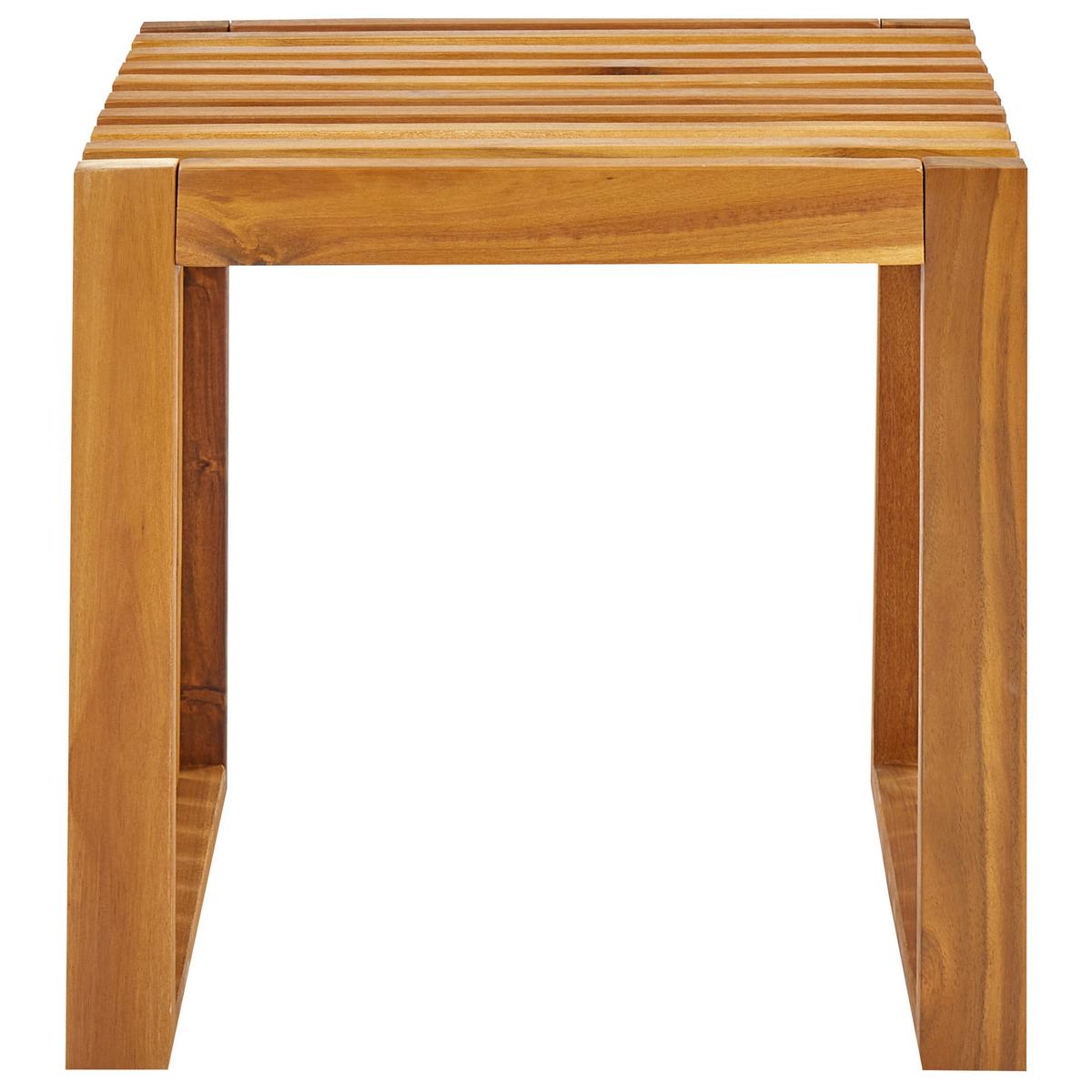GARTENSTUHL 2er- Set Holz Heller Holzfarbton Bellano - Hellbraun, Holz (45/43/35cm) - Beliani