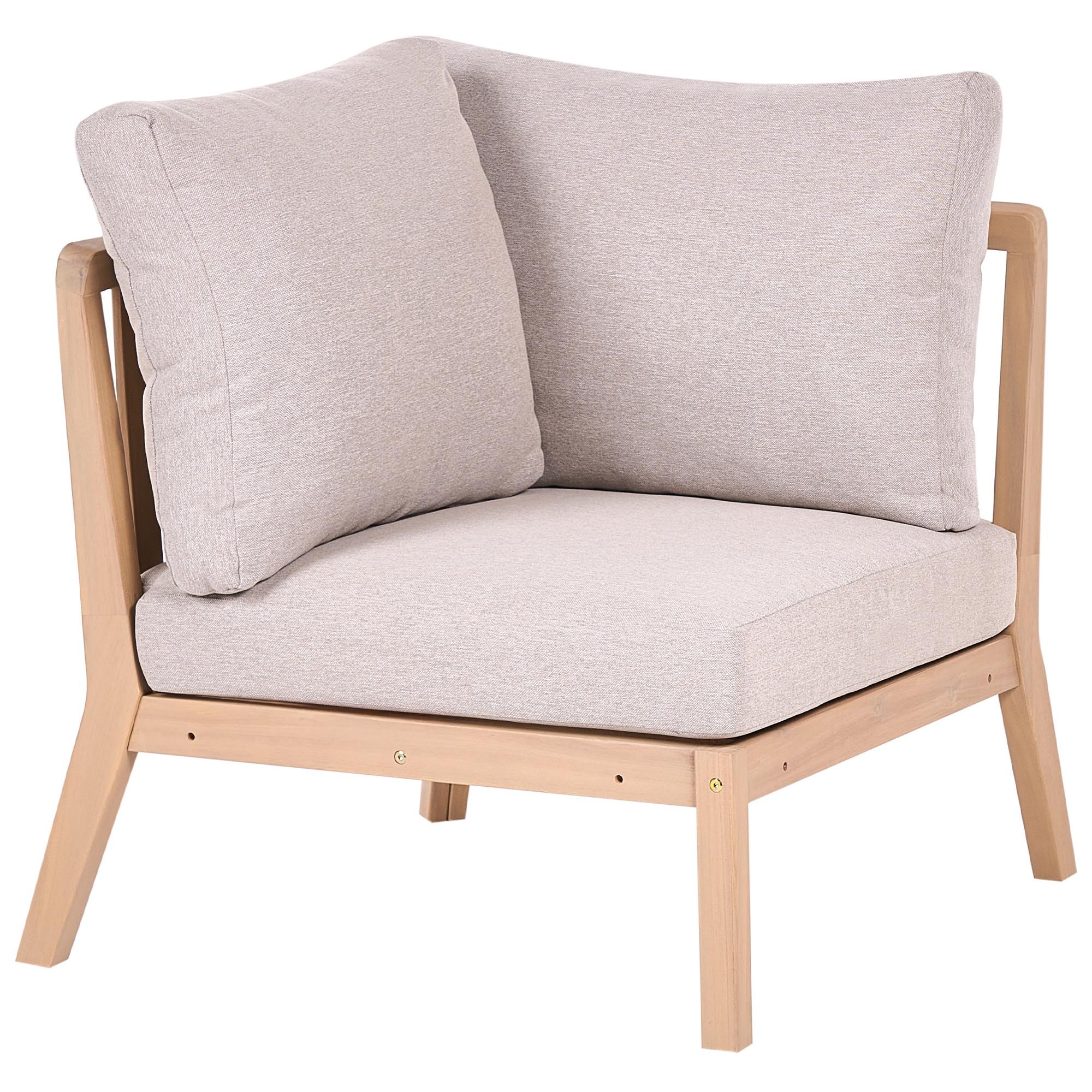 GARTEN-ECKMODUL Akazienholz Hellbraun Rivello - Hellbraun/Beige, Holz (80/84/80cm) - Beliani