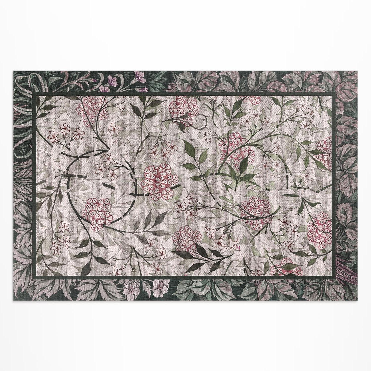 TEPPICH 80x120 cm Jasmin Skizze William Morris - Pink, Kunststoff (80/120cm) - Wallfluent