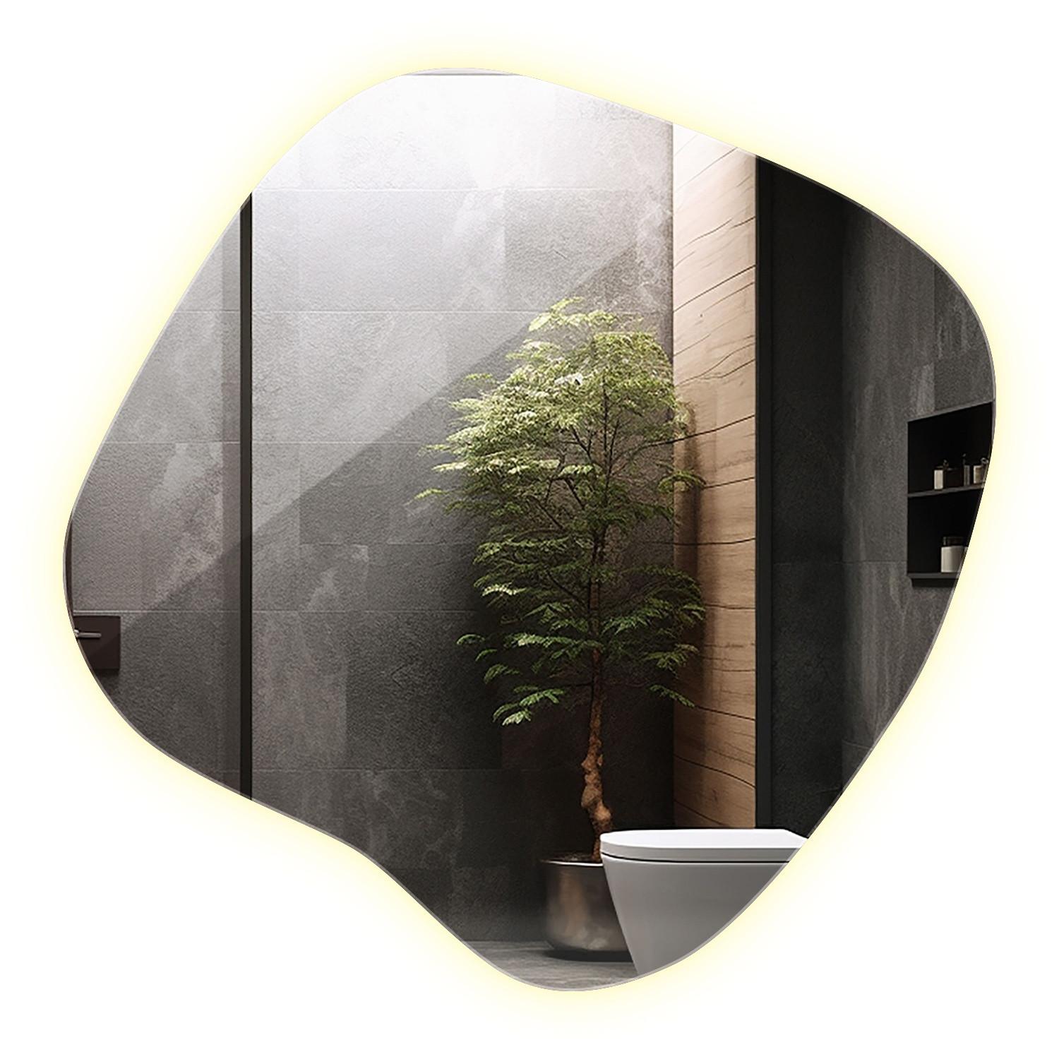LED SPIEGEL 48,3x47,9 cm Neutralweiß 4000K - Transparent, Glas (48.3/47.9/0.4cm) - Wallfluent