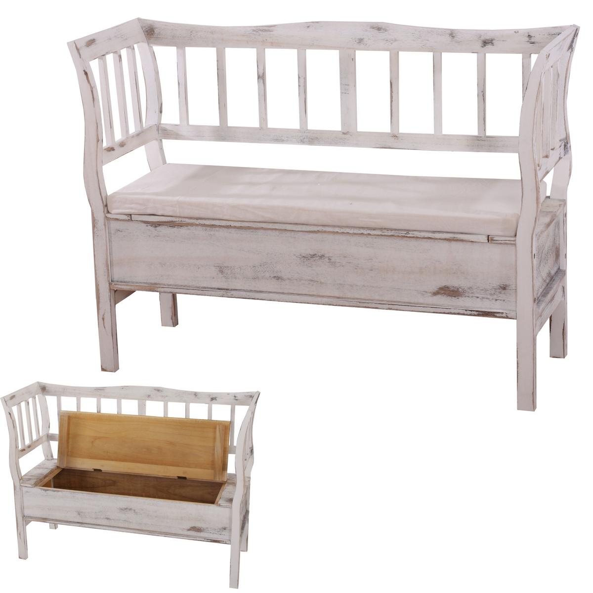 SITZBANK STAUFACH SHABBY-LOOK Cremeweiß - Creme/Weiß, Holz (119/85/40cm) - MCW