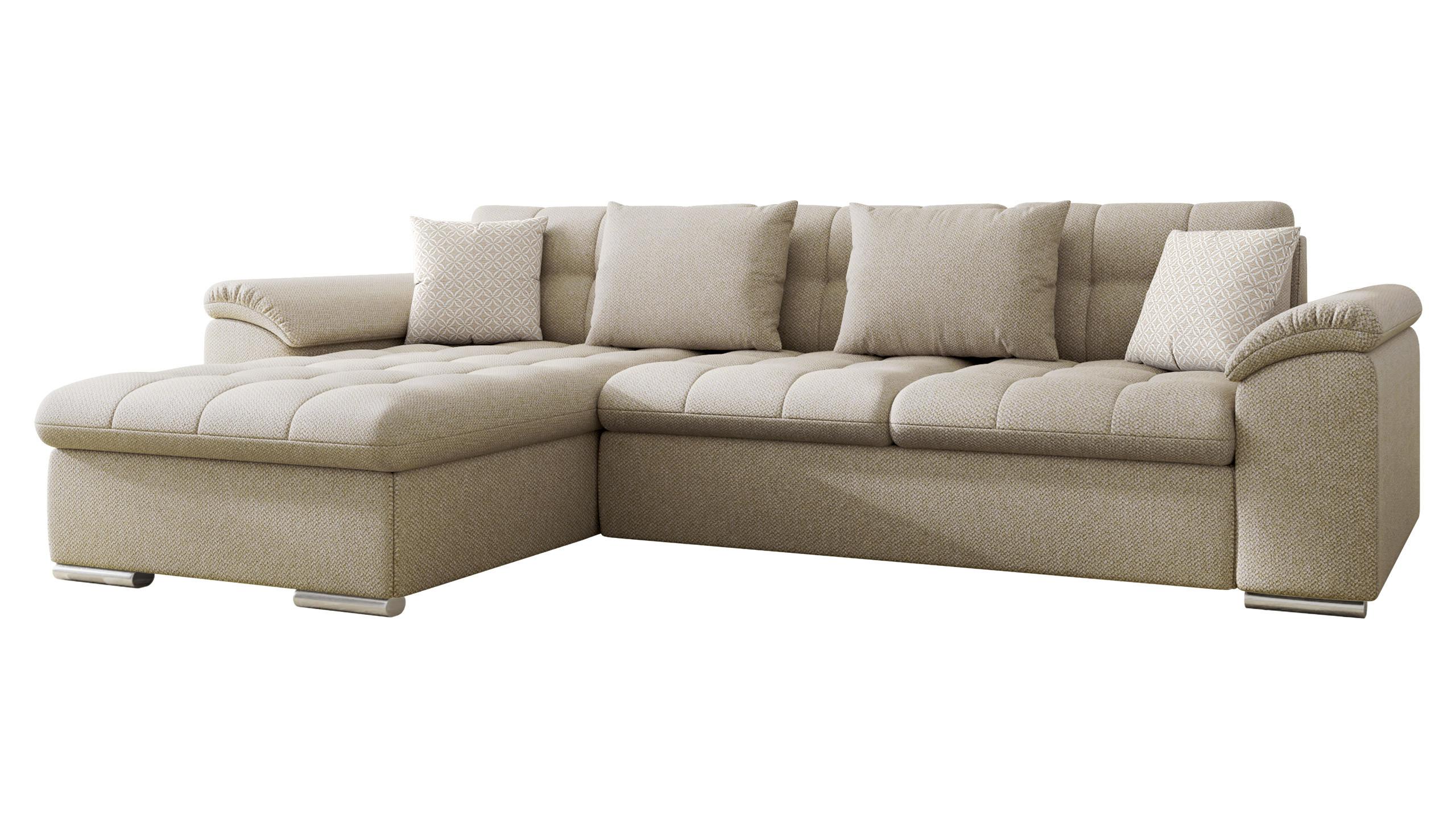 ECKSOFA Diana, Seite: Links - Perlmutt, Holz/Textil (280/160cm) - MIRJAN24