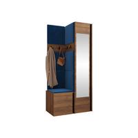 GARDEROBEN-SET Orion XXV - Blau/Nussbaumfarben, Holzwerkstoff/Kunststoff (82/186/46cm) - MIRJAN24