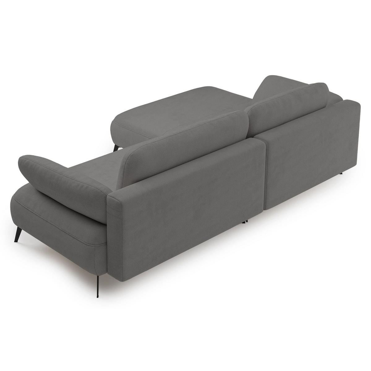 ECKSOFA Avolla Grau links - Schwarz/Grau, Textil/Metall (284/186cm) - Selsey