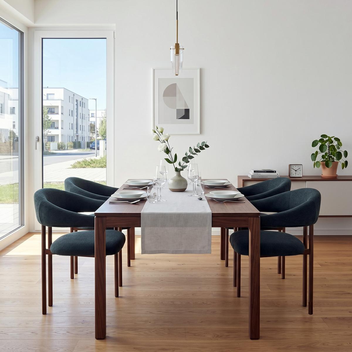 ESSZIMMERSTUHL 4ER-SET aus Stoff in Schwarz, mit Metallbeinen und Fass-Design - Schwarz, Textil (60/80.5/57.5cm) - Urban Meuble