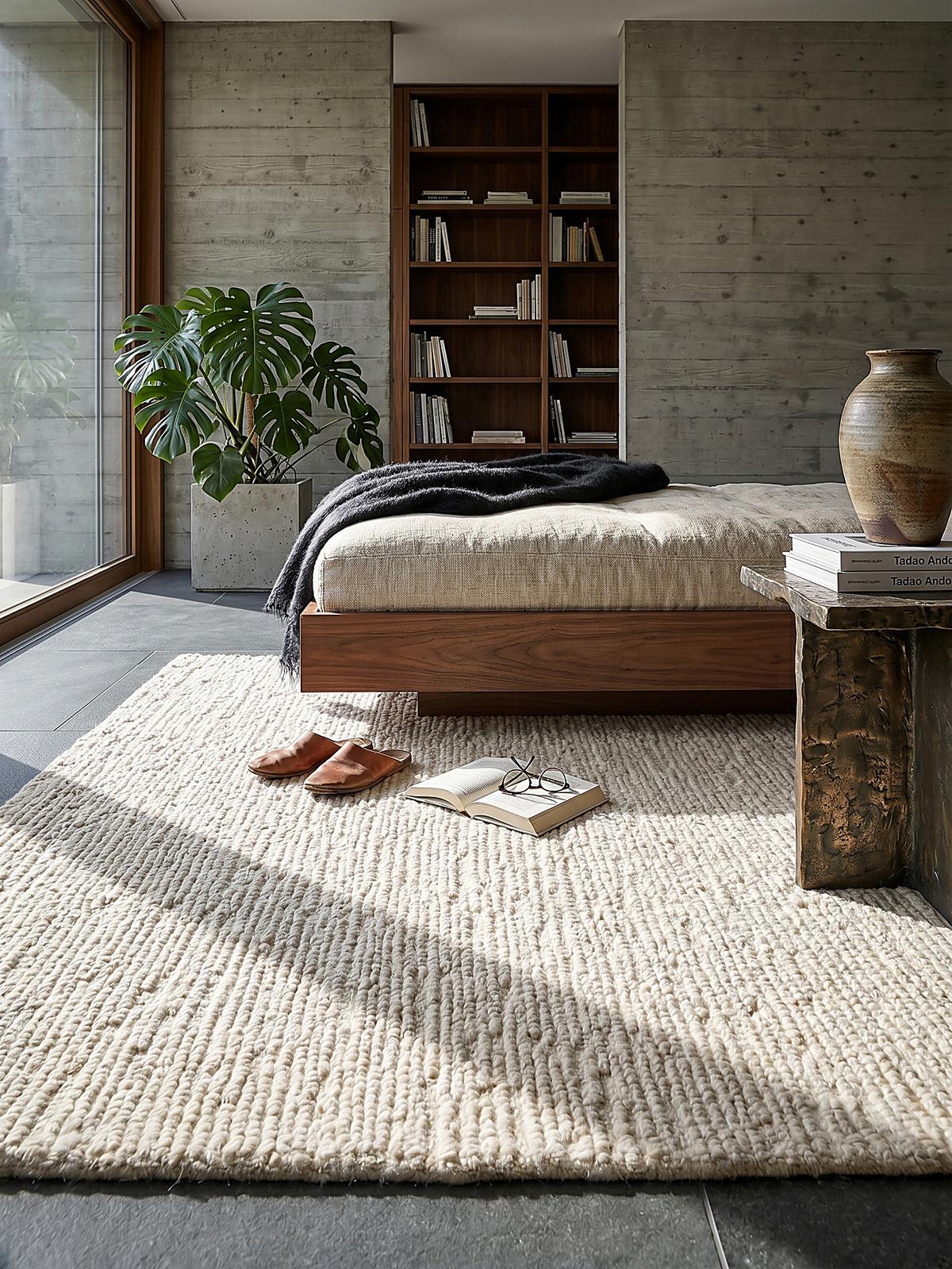 WOLLTEPPICH ALNE, einfarbig, Creme, 200 x 290 cm - Creme, Textil (290/200cm) - KADIMA DESIGN
