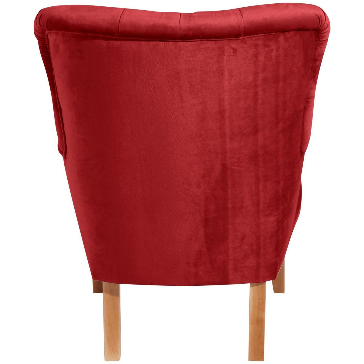 SESSEL Kaiya Bezug Samtvelours Buche natur / ziegel - Dunkelrot, Kunststoff (71/97/82cm) - 58aufmkessel
